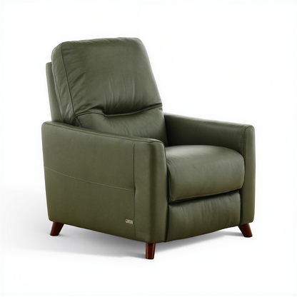 Leather pushback recliner