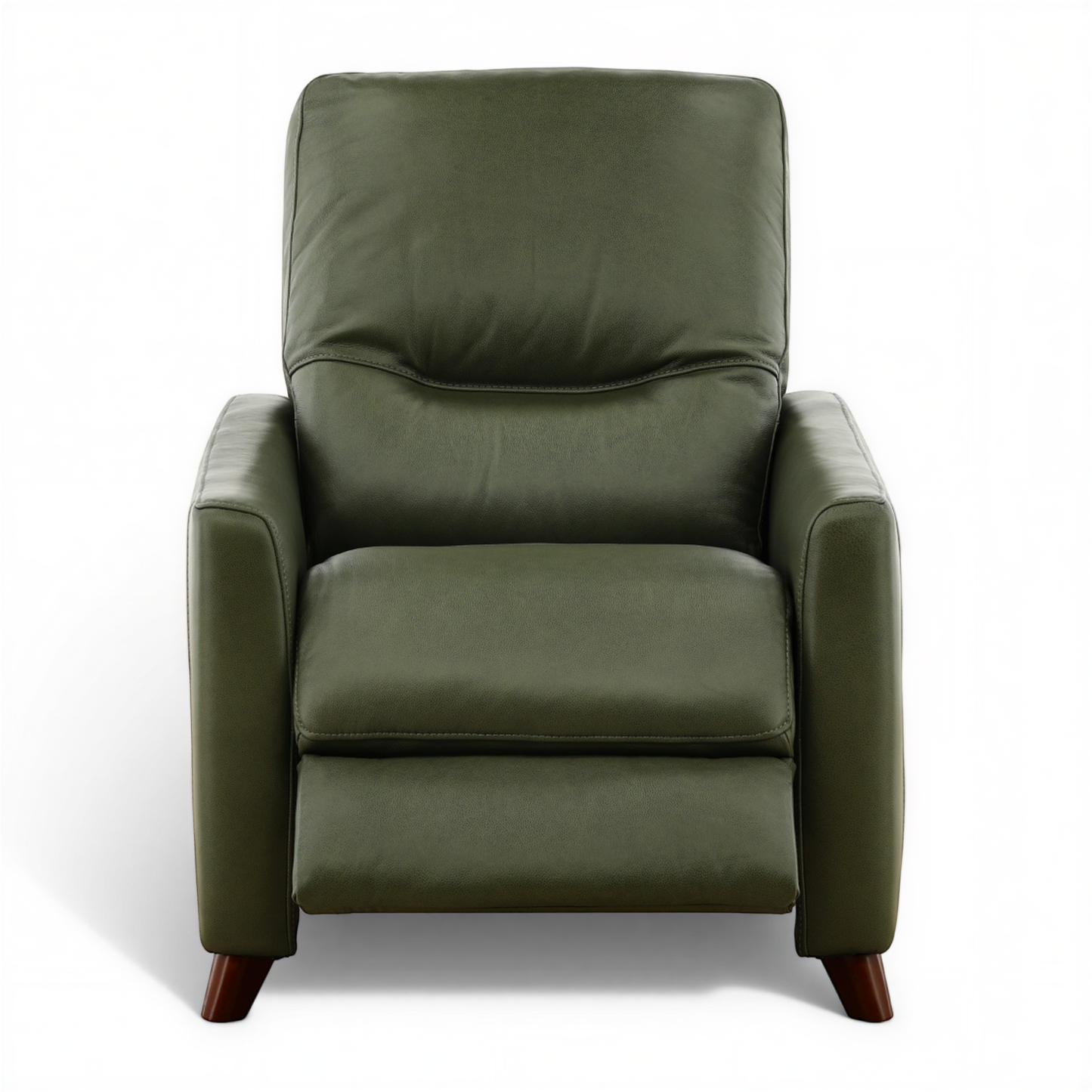 Leather pushback recliner