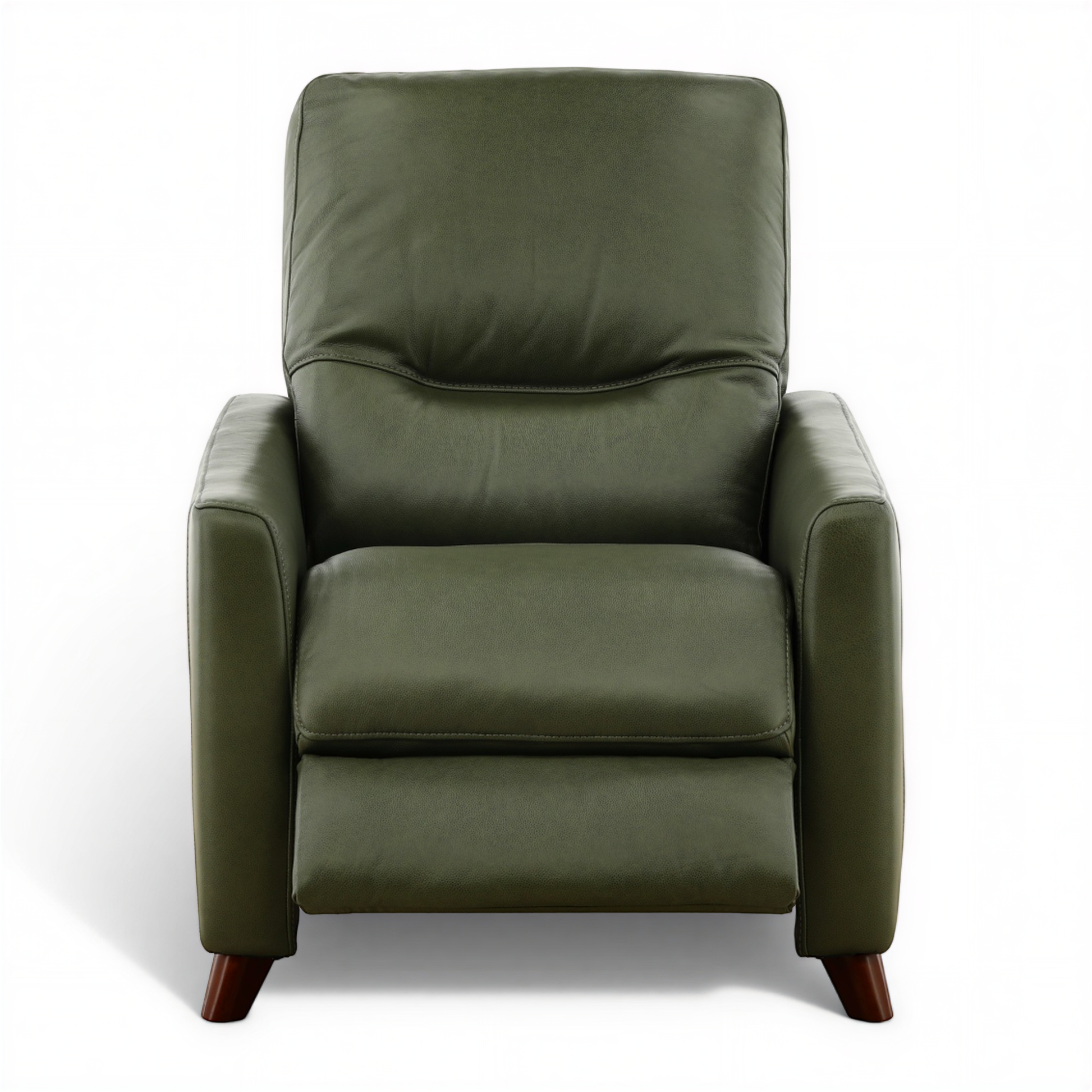 Leather pushback recliner