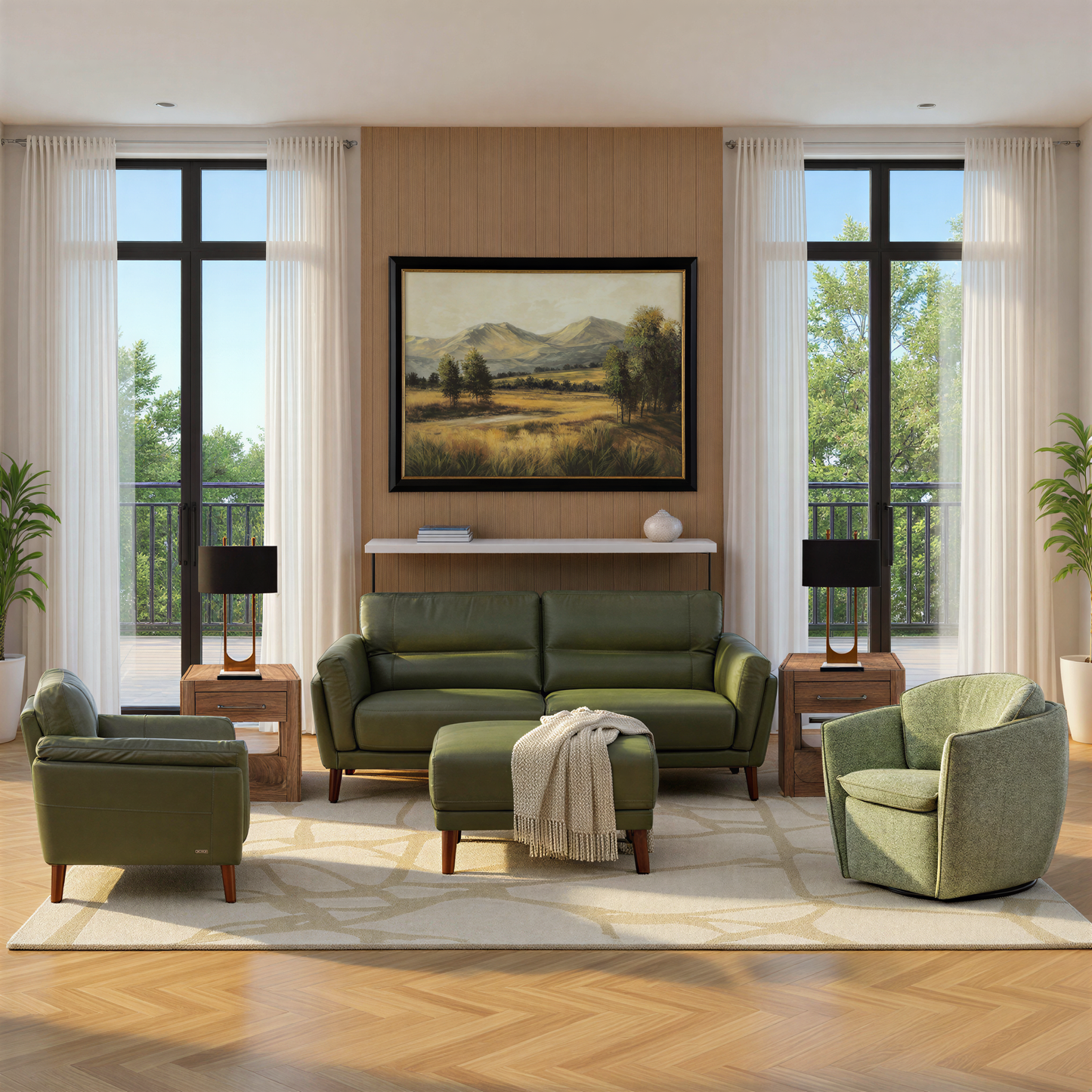 Winthrop Leather Ottoman