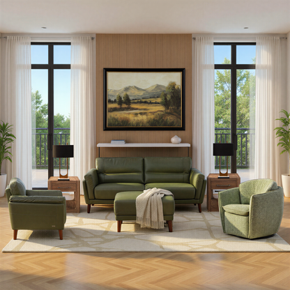 Winthrop Leather Ottoman