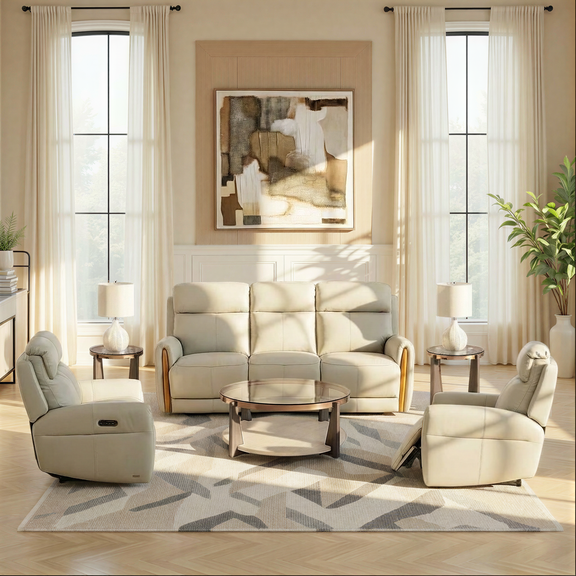 Yates Leather Power Reclining Loveseat