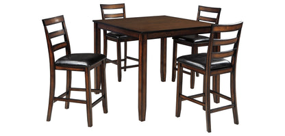 Coviar 5 Piece Counter Dining Set - Brown