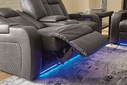 Fyne-Dyme Dual Power Reclining Loveseat with Console