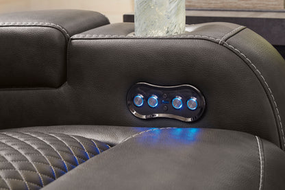 Fyne-Dyme Dual Power Reclining Loveseat with Console