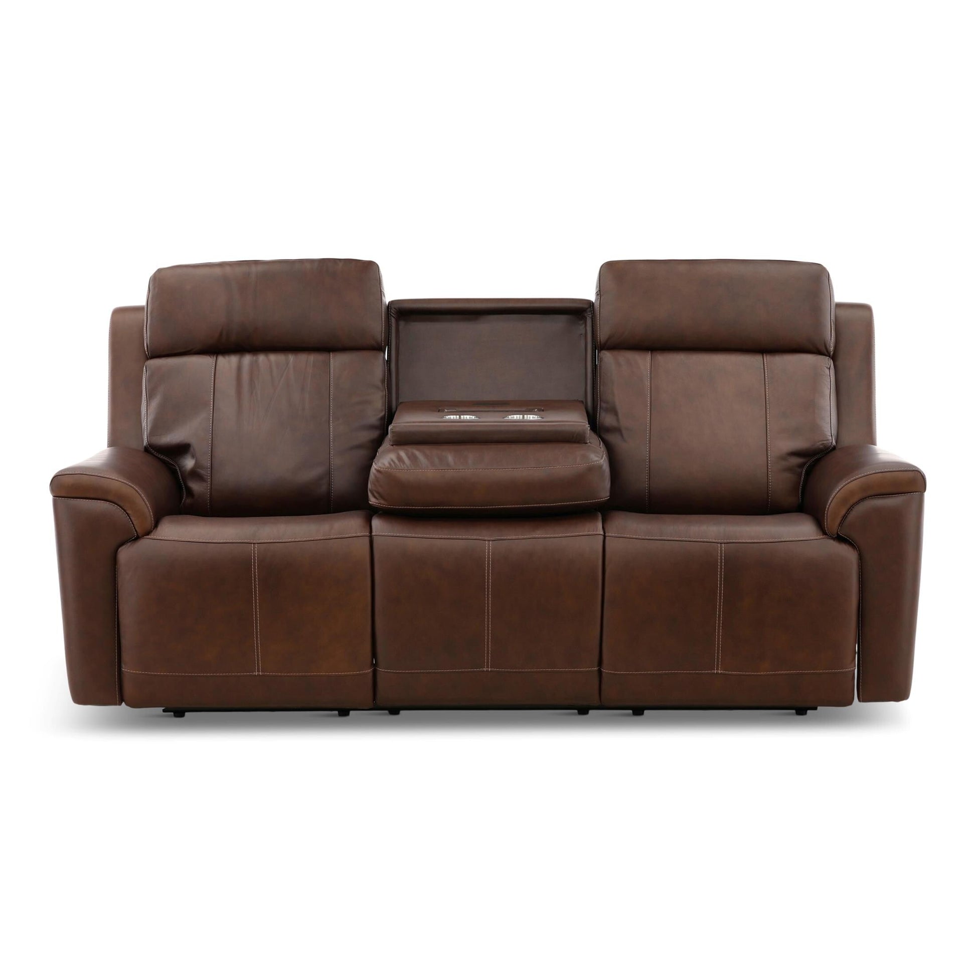 Adrian Leather Power Sofa with Drop Down Table