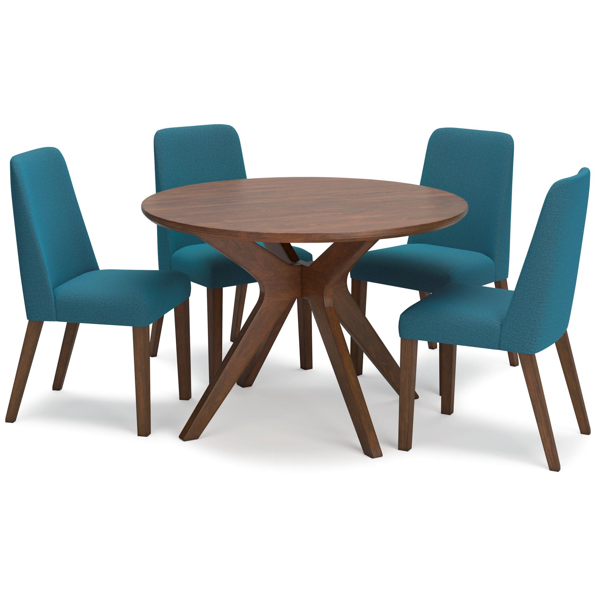 Lyncott 5 Piece Round Dining Set - Blue