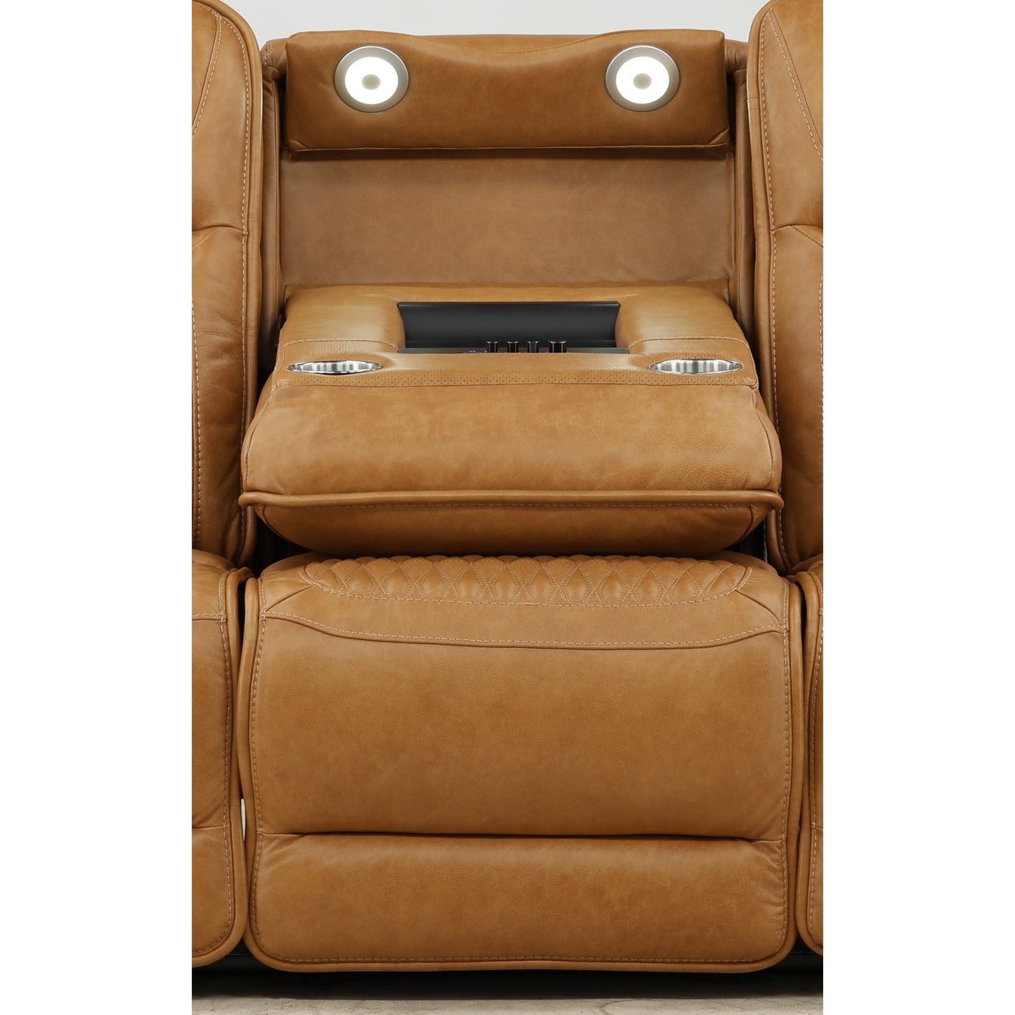 Denton Leather Power Reclining Home Theater Sofa