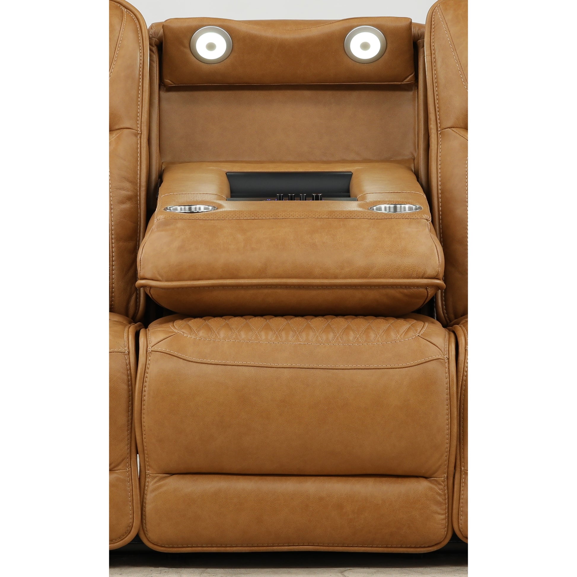 Denton Leather Power Reclining Home Theater Sofa