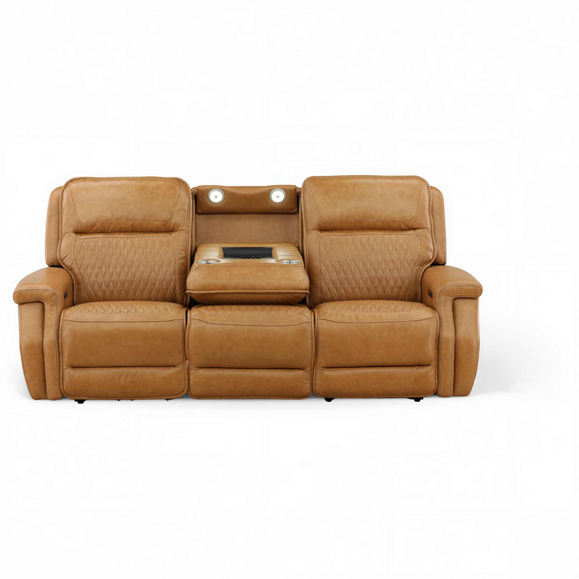 Denton Leather Power Reclining Home Theater Sofa