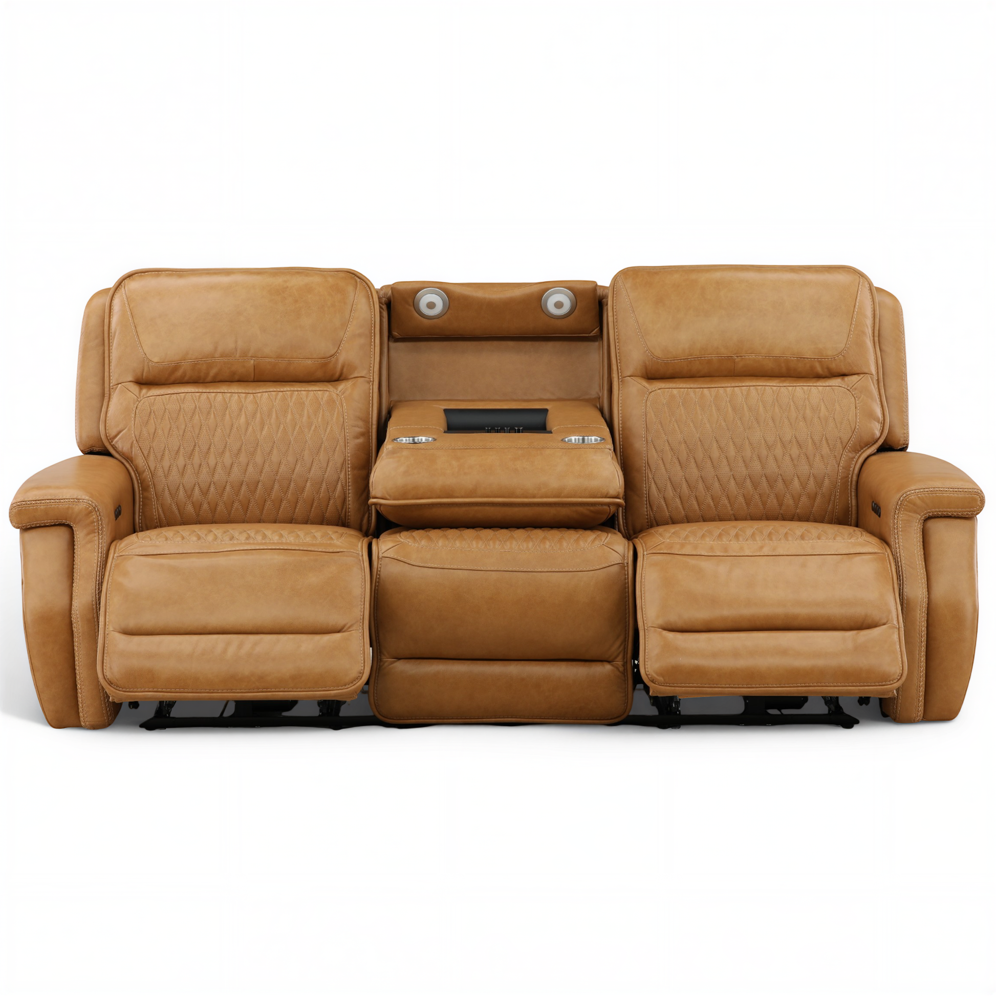 Denton Leather Power Reclining Home Theater Sofa