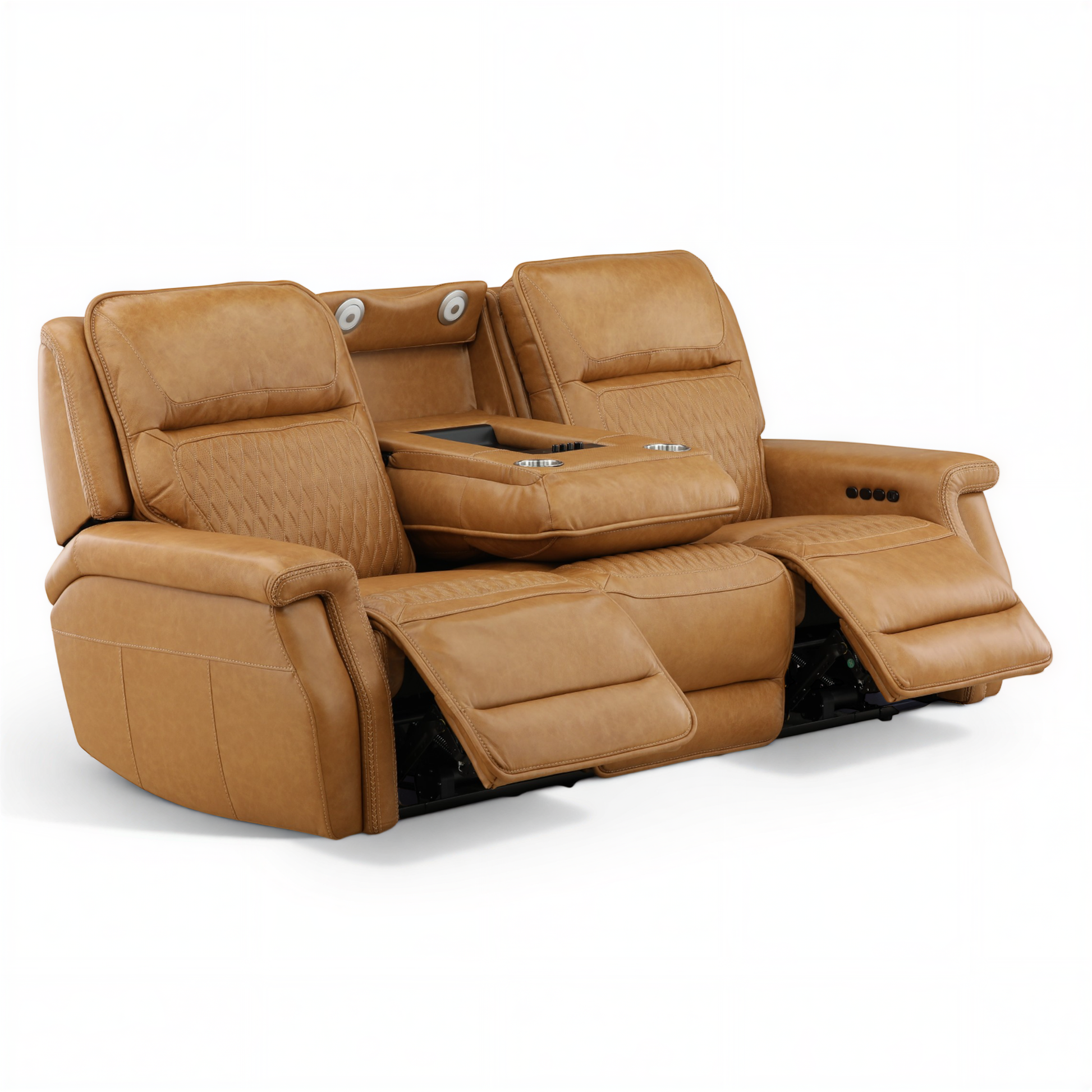 Denton Leather Power Reclining Home Theater Sofa