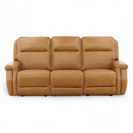 Denton Leather Power Reclining Home Theater Sofa