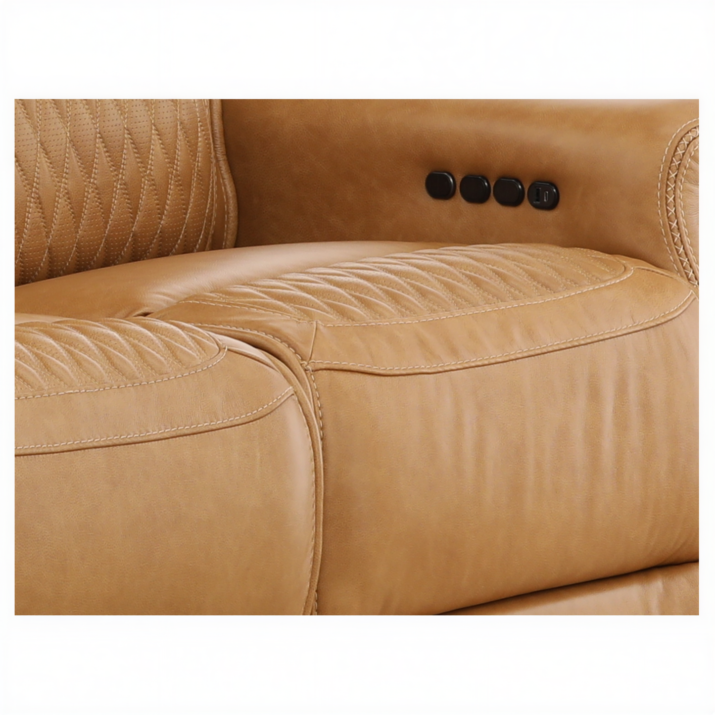 Denton Leather Power Reclining Home Theater Sofa