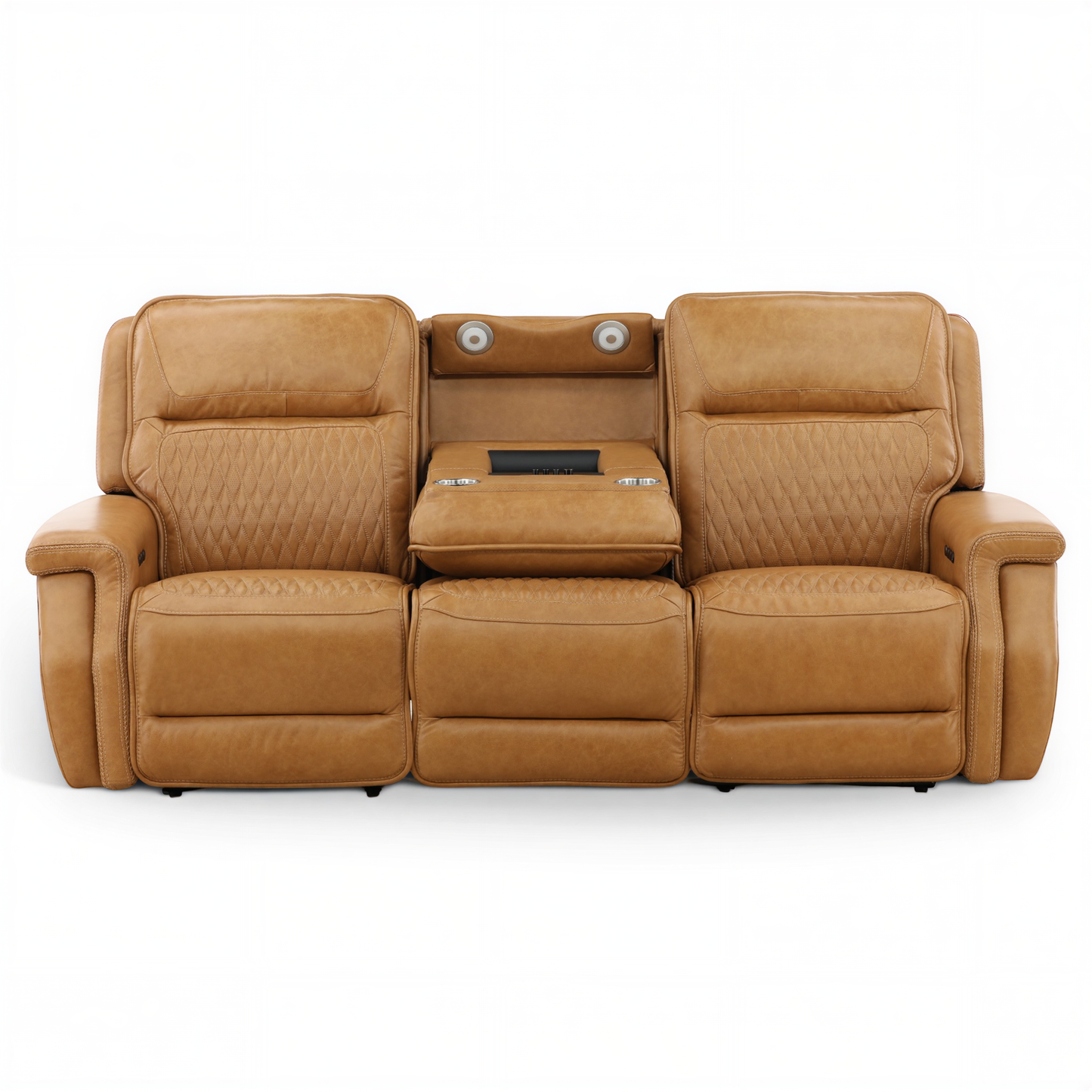 Denton Leather Power Reclining Home Theater Sofa