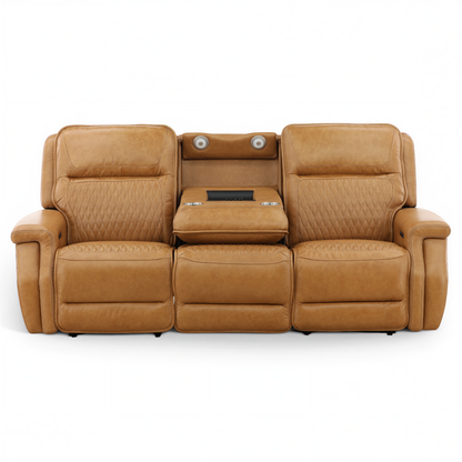 Denton Leather Power Reclining Home Theater Sofa