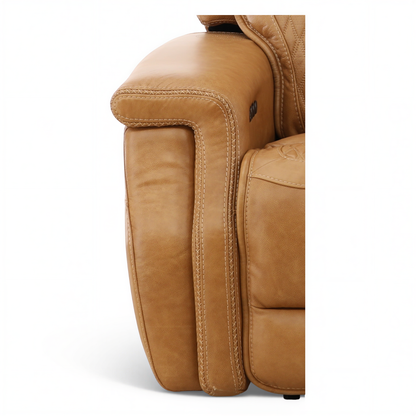 Denton Leather Power Reclining Home Theater Console Loveseat