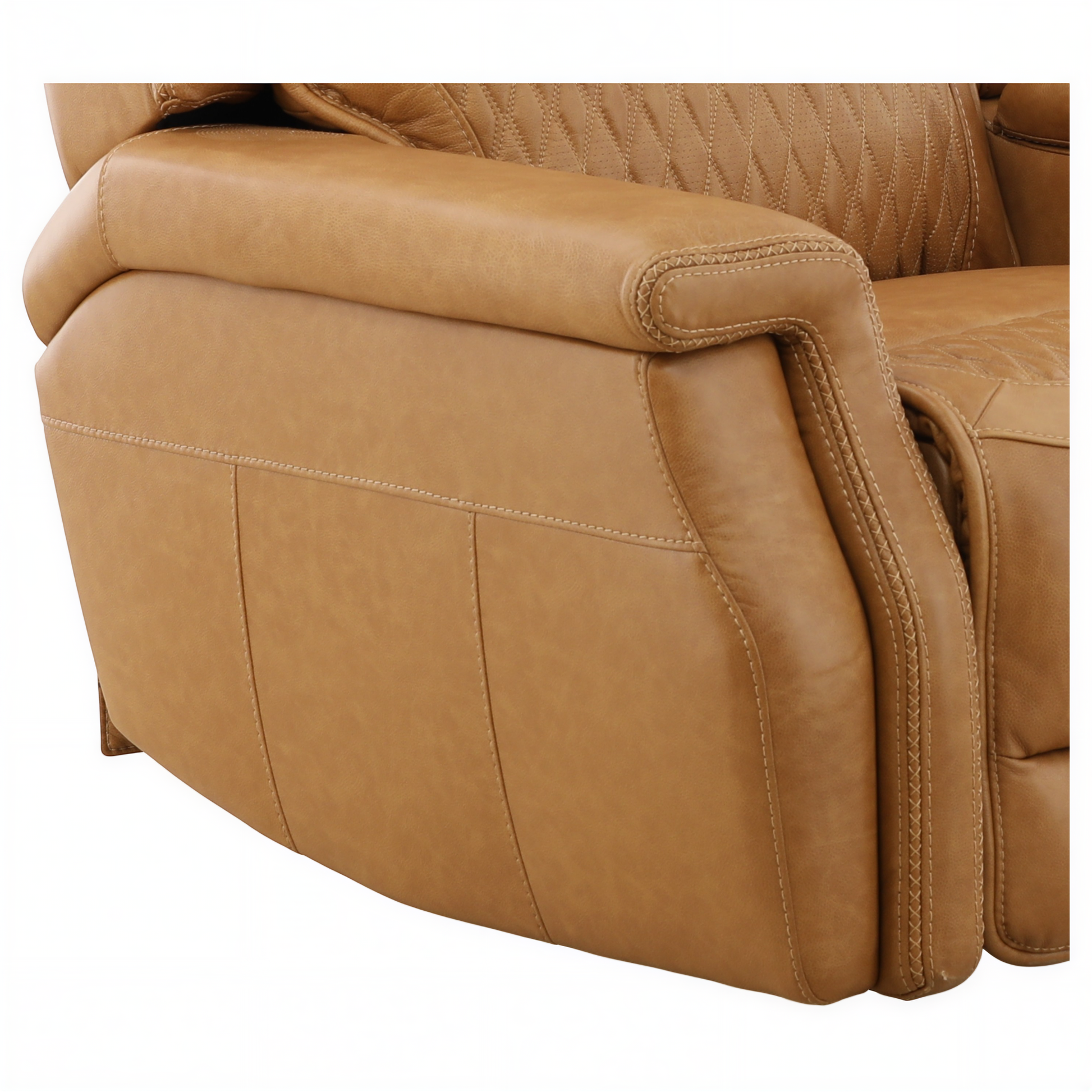 Denton Leather Power Reclining Home Theater Console Loveseat
