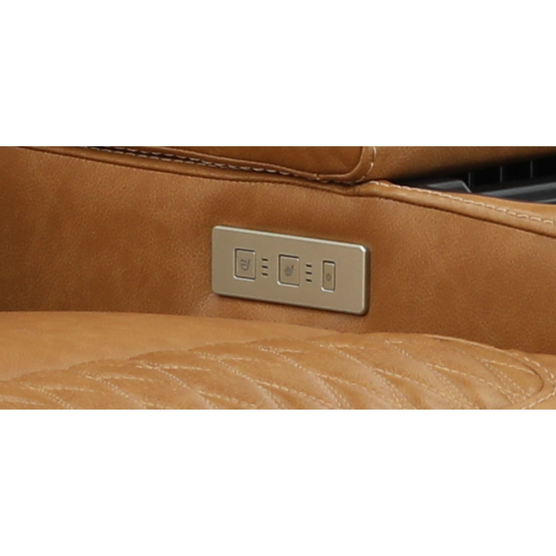 Denton Leather Power Reclining Home Theater Console Loveseat