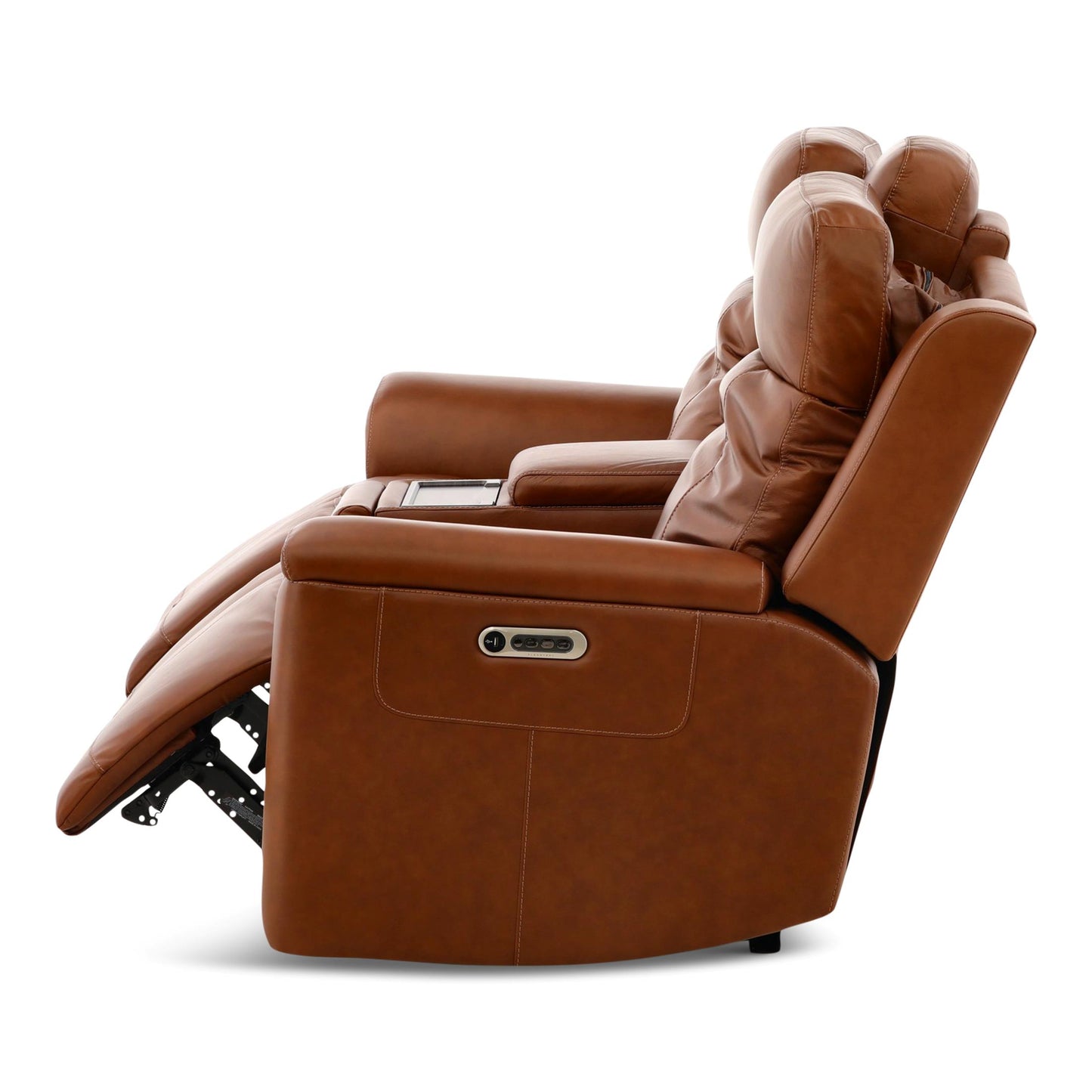 Adrian Leather Power Reclining Console Loveseat