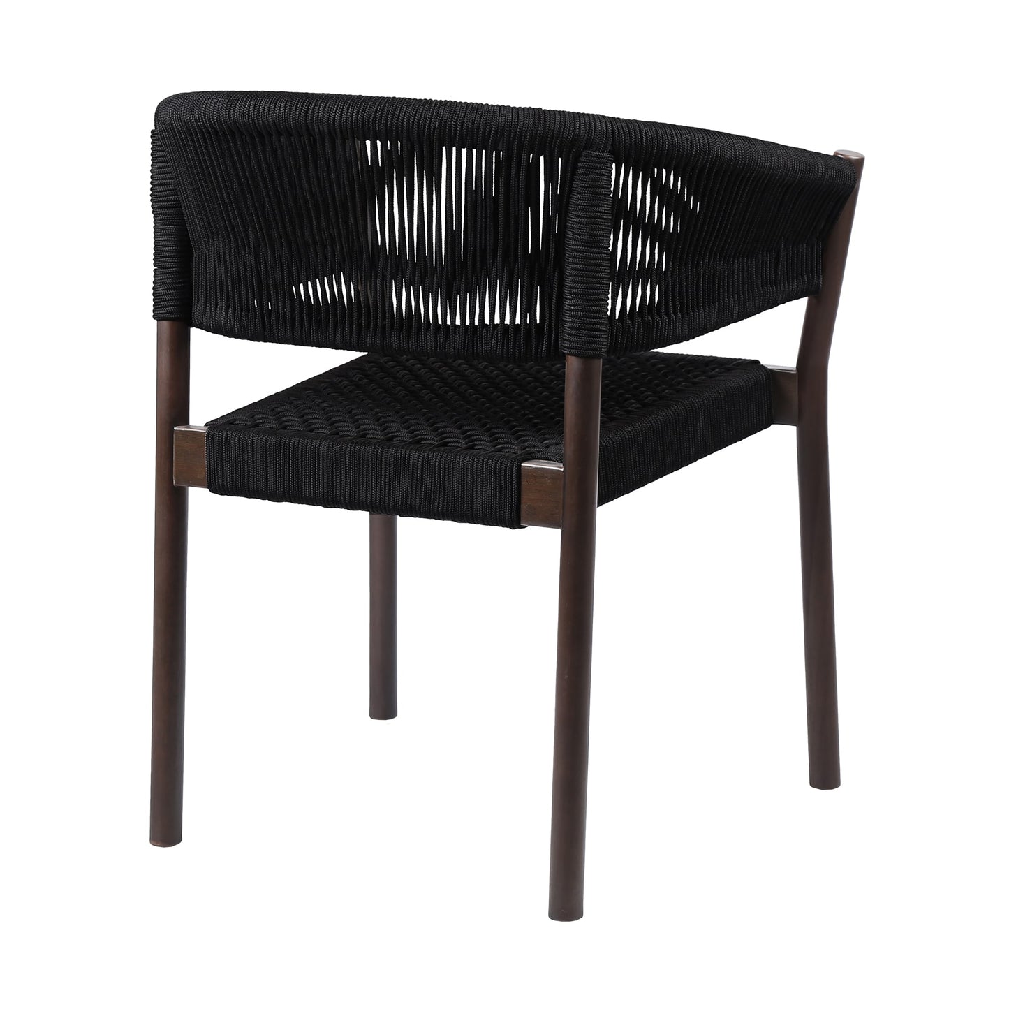 Doris Indoor Outdoor Dining Chair in Dark Eucalyptus Wood with Black R