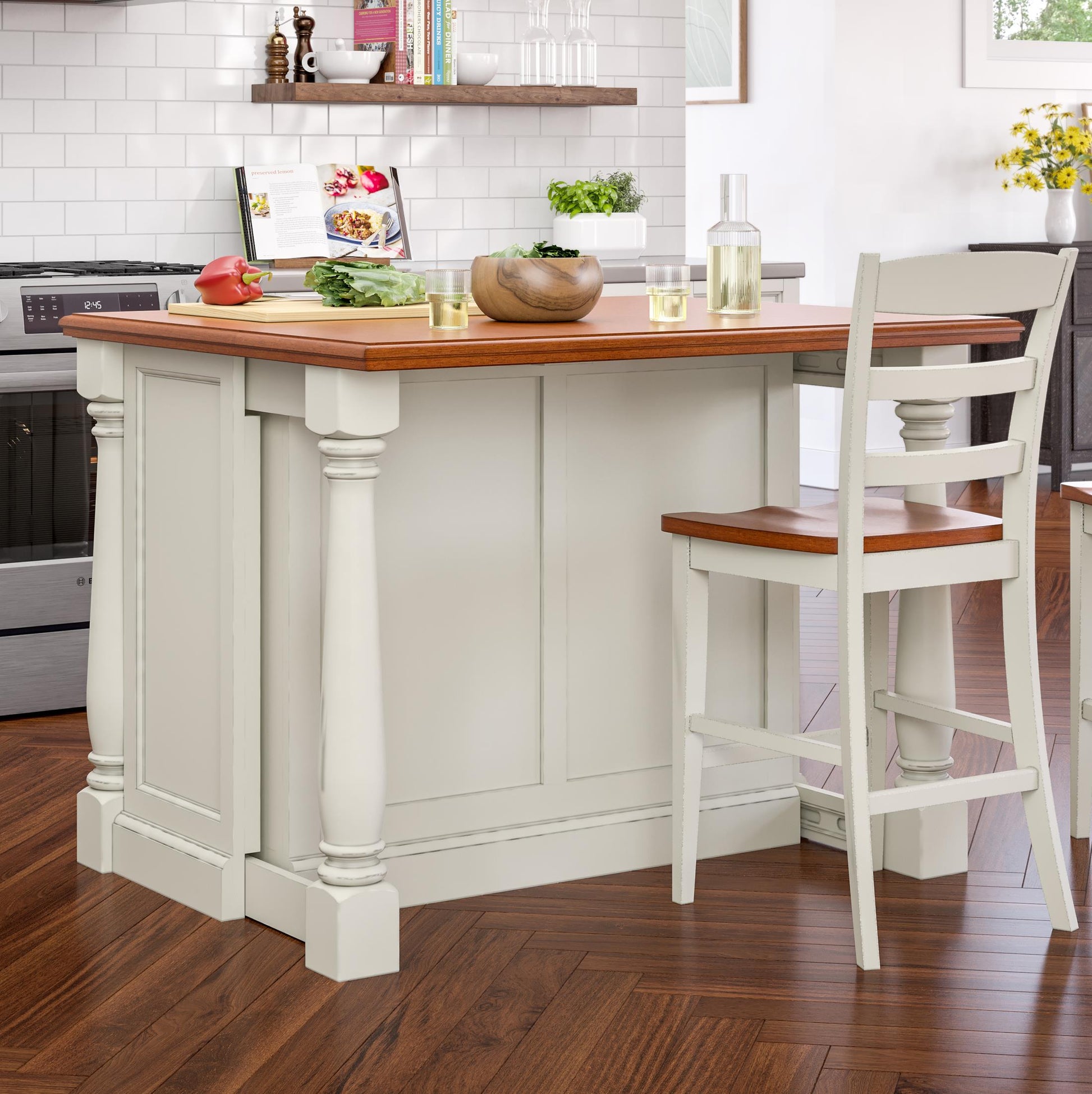Monarch Kitchen Wood Top Island