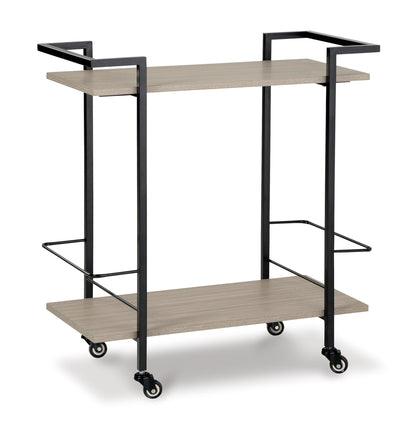 Waylowe Bar Cart with 2 Bottle Holders and Casters