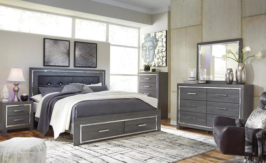 Lodanna Upholstered Panel Bed with 2 Storage Drawers