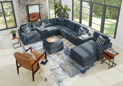 Modular One Right Facing 8-Piece Sectional with E-Console - Navy