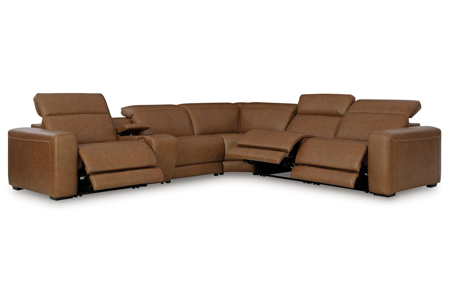 Rally-Up 6-Piece Leather Power Reclining Sectional with Console