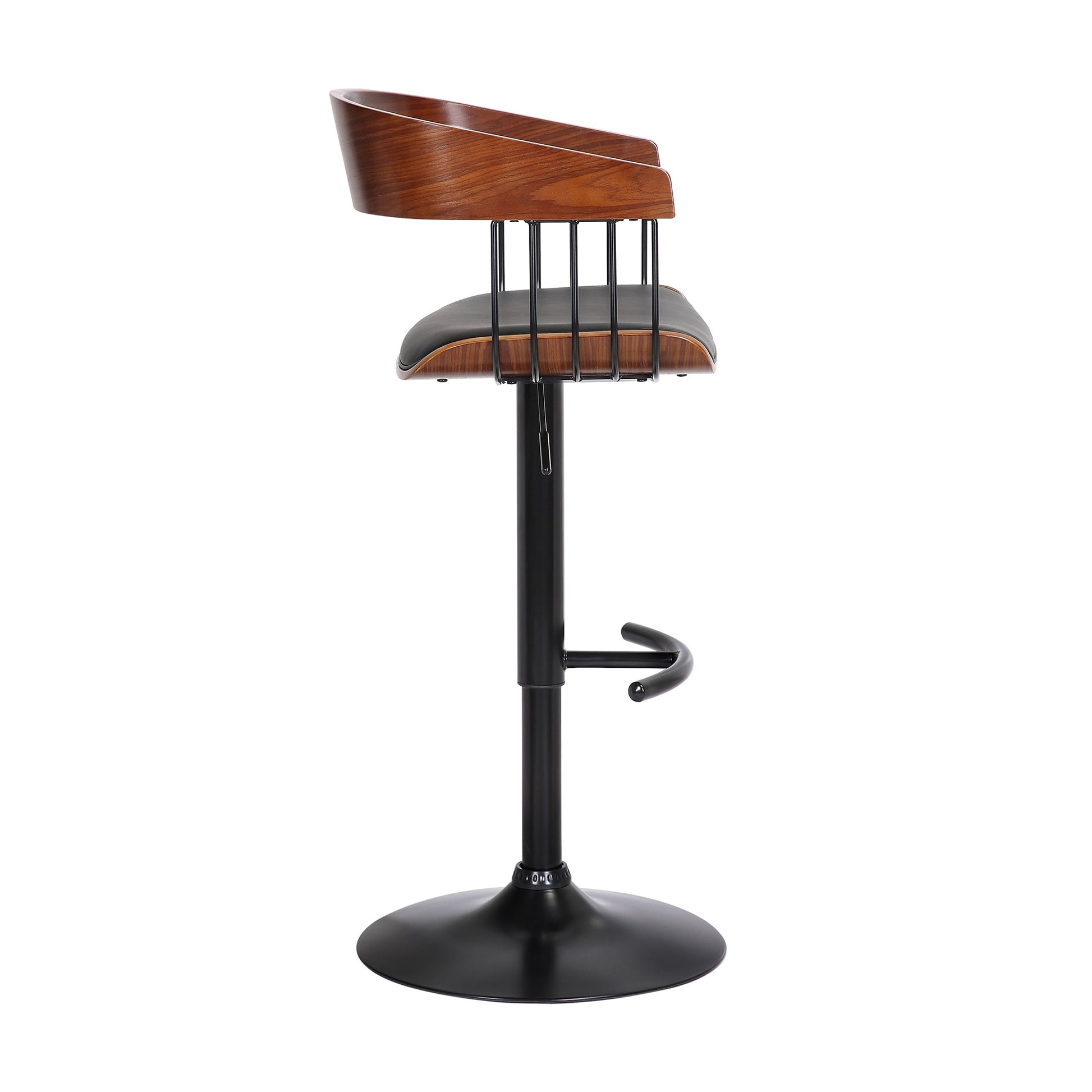 Larisa Adjustable Walnut Wood Bar Stool