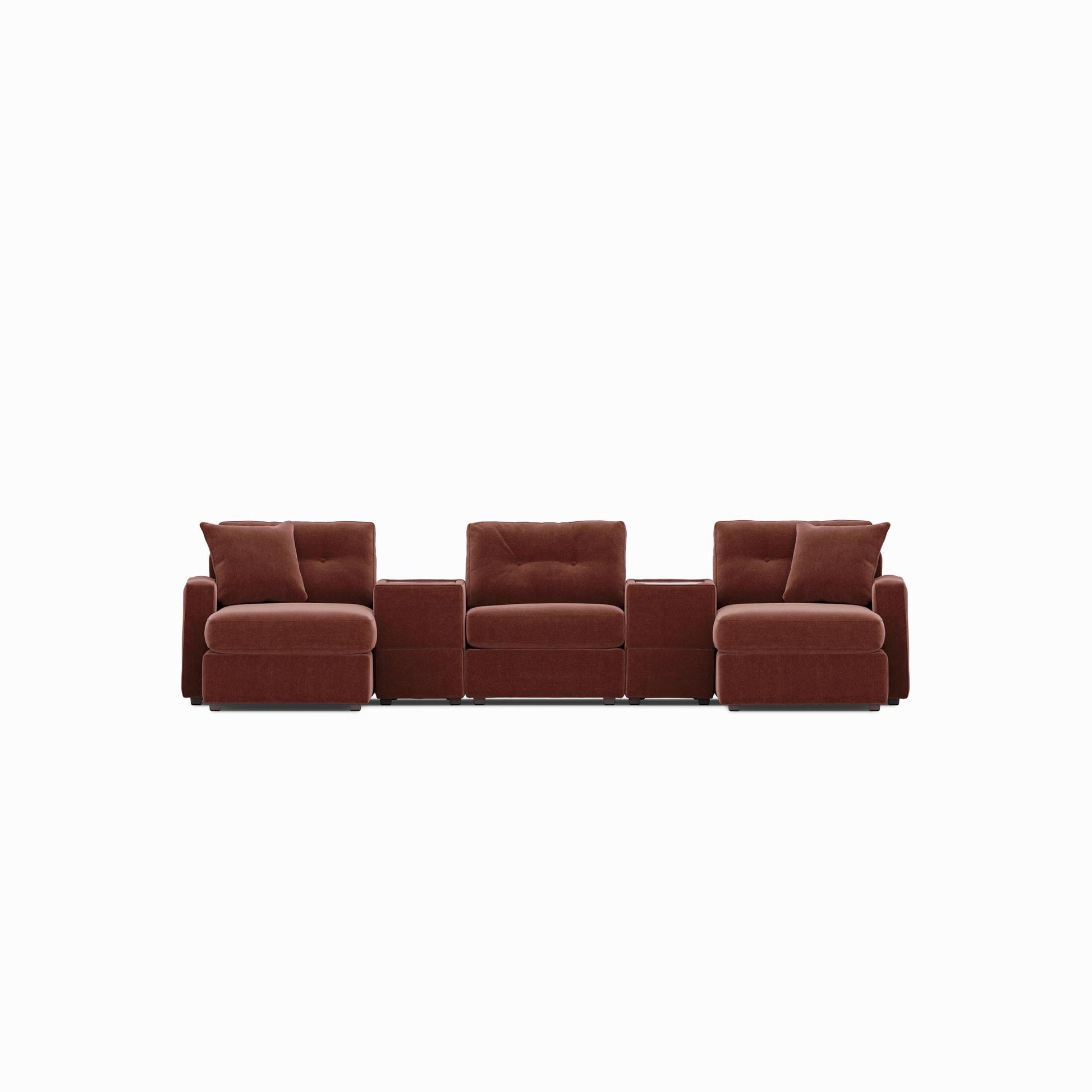Modular One 5-Piece Dual Chaise Sectional with E-Console