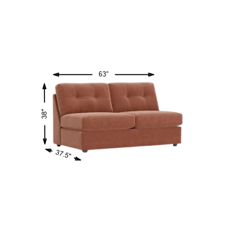 Modular One Armless Full Innerspring Sleeper Sofa
