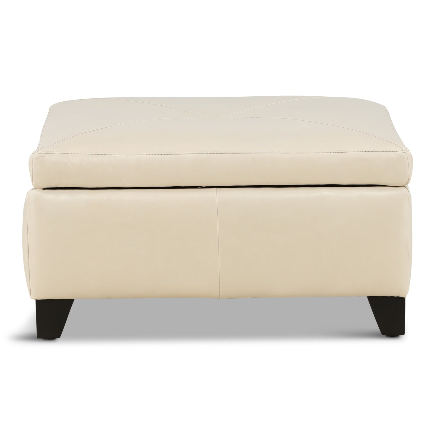 Marseille Leather Storage Ottoman with Throw Pillows