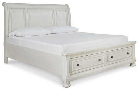 Robbinsdale King Sleigh Bed with 2 Storage Drawers