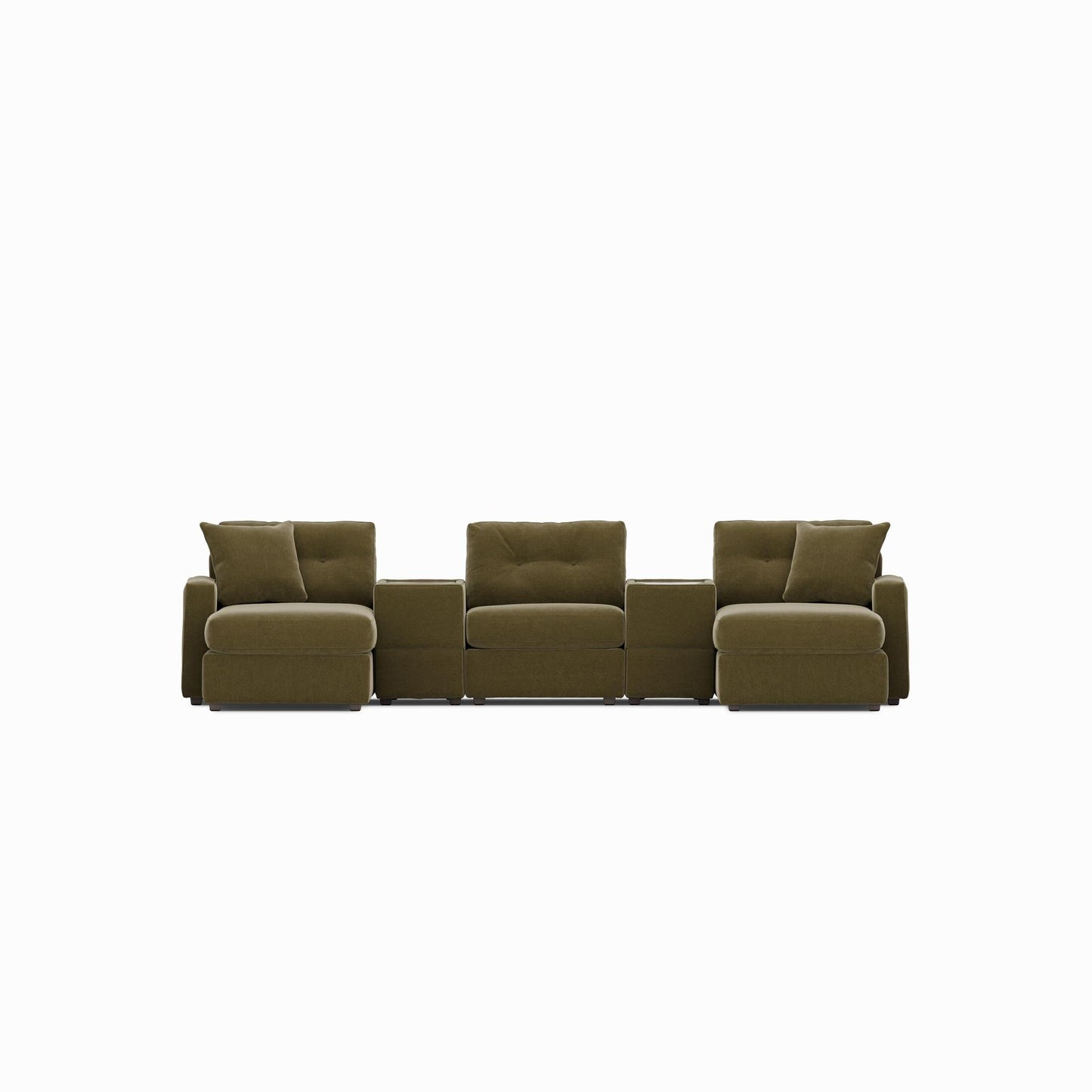 Modular One 5-Piece Theater Sectional with Dual Chaise Moss