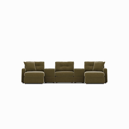 Modular One 5-Piece Theater Sectional with Dual Chaise Moss