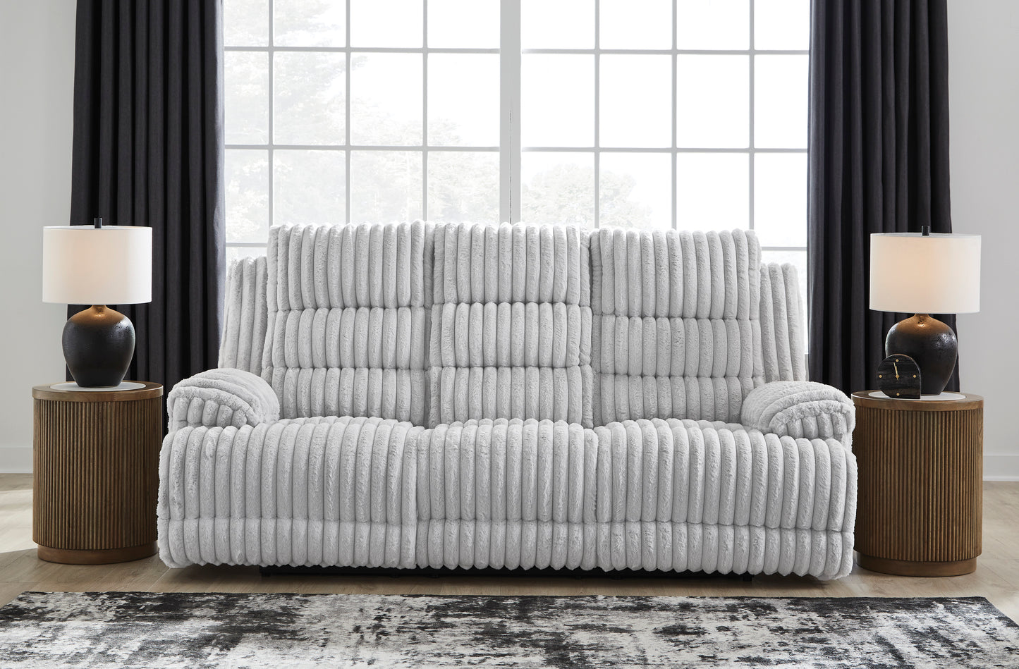 Technique Reclining Power Sofa with Drop Down Table