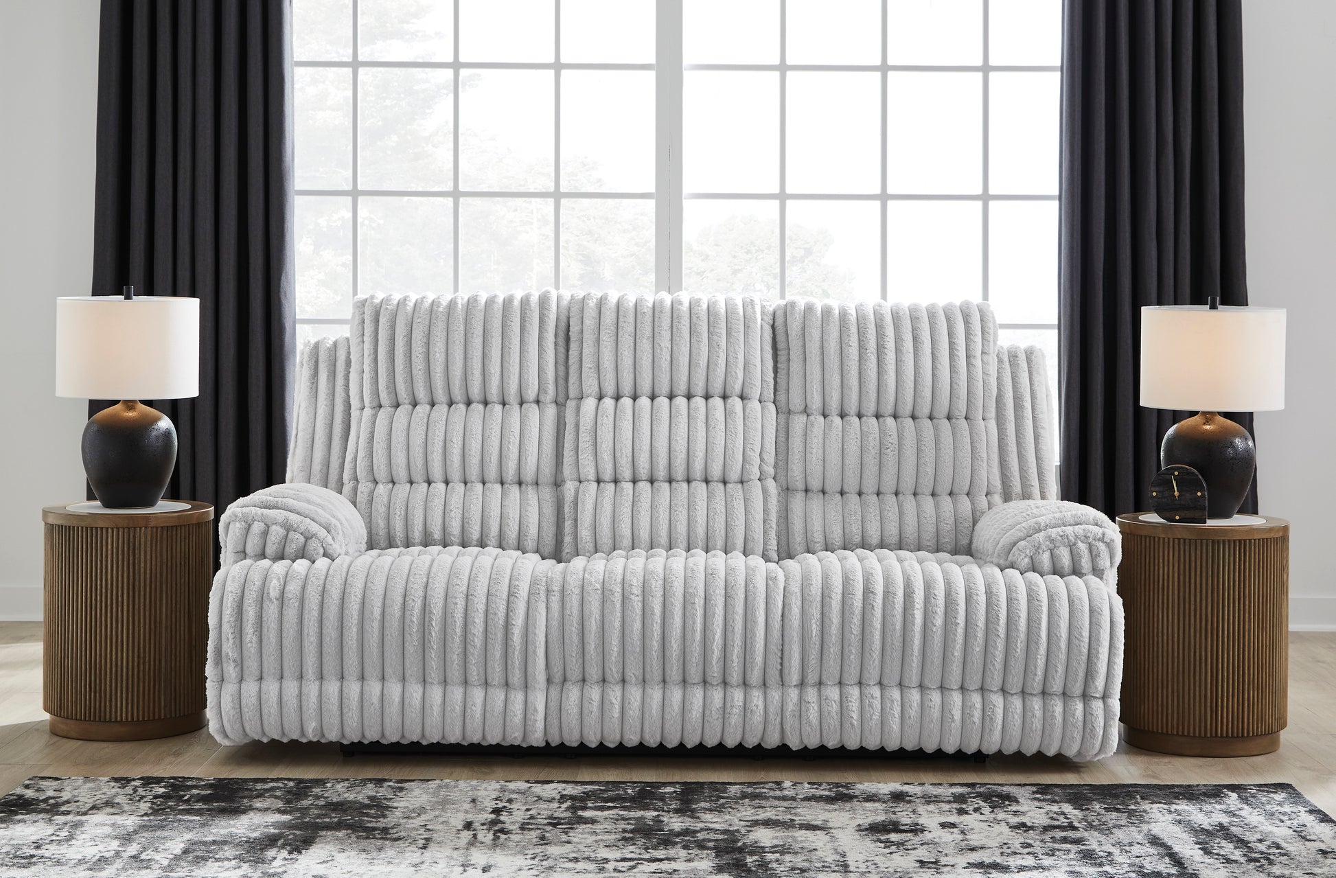 Technique Reclining Power Sofa with Drop Down Table