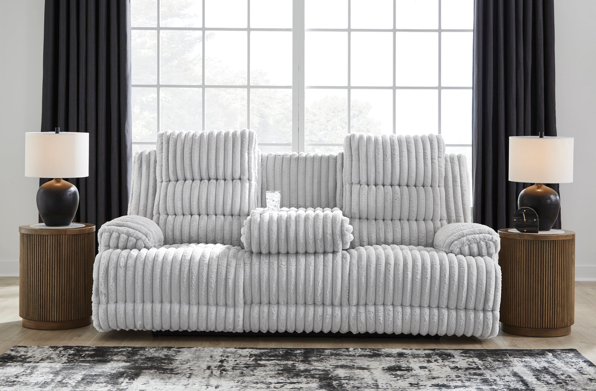 Technique Reclining Power Sofa with Drop Down Table