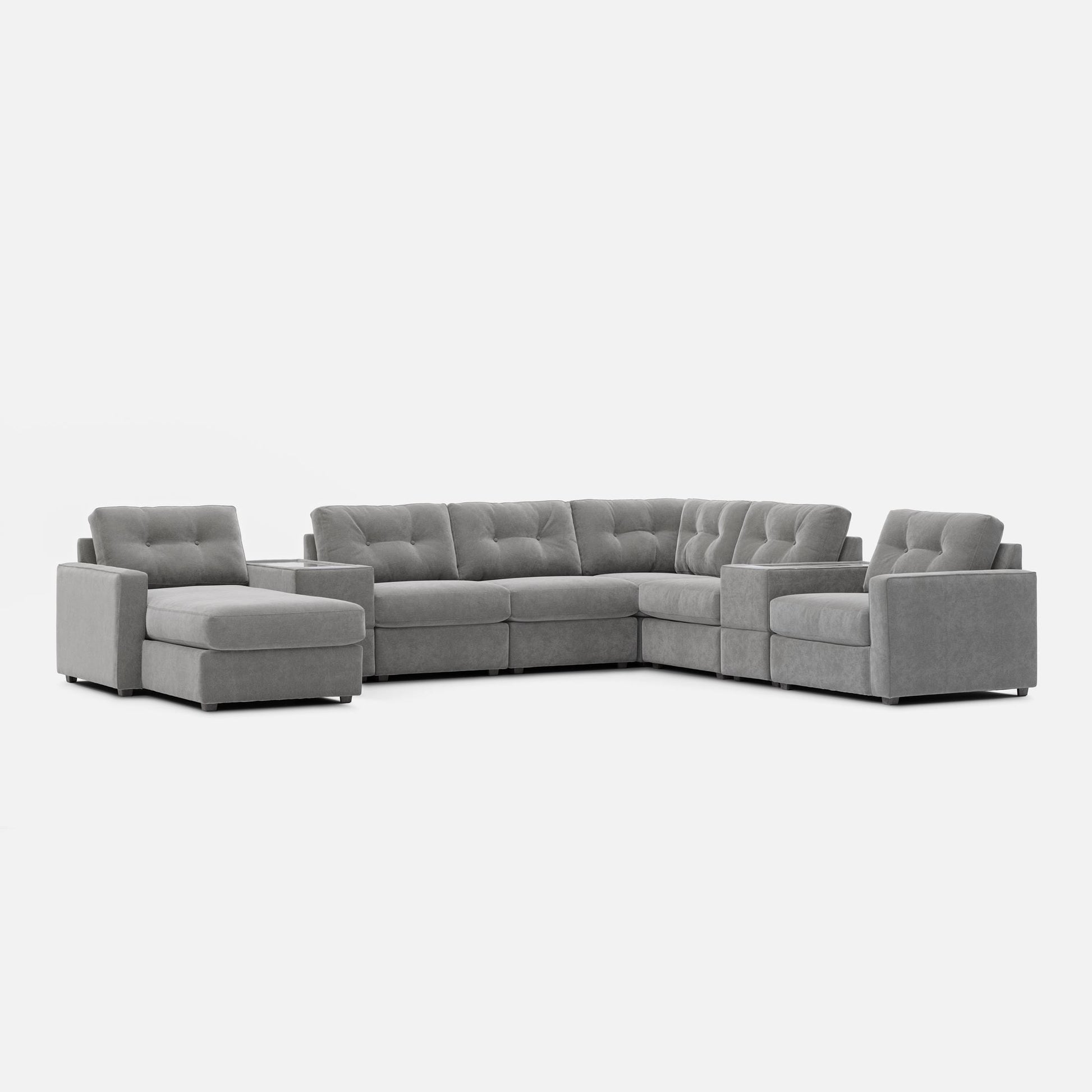 Modular One Left Facing 8-Piece Sectional - Granite