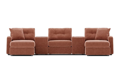 Modular One 5-Piece Theater Sectional with Dual Chaise Cantaloupe