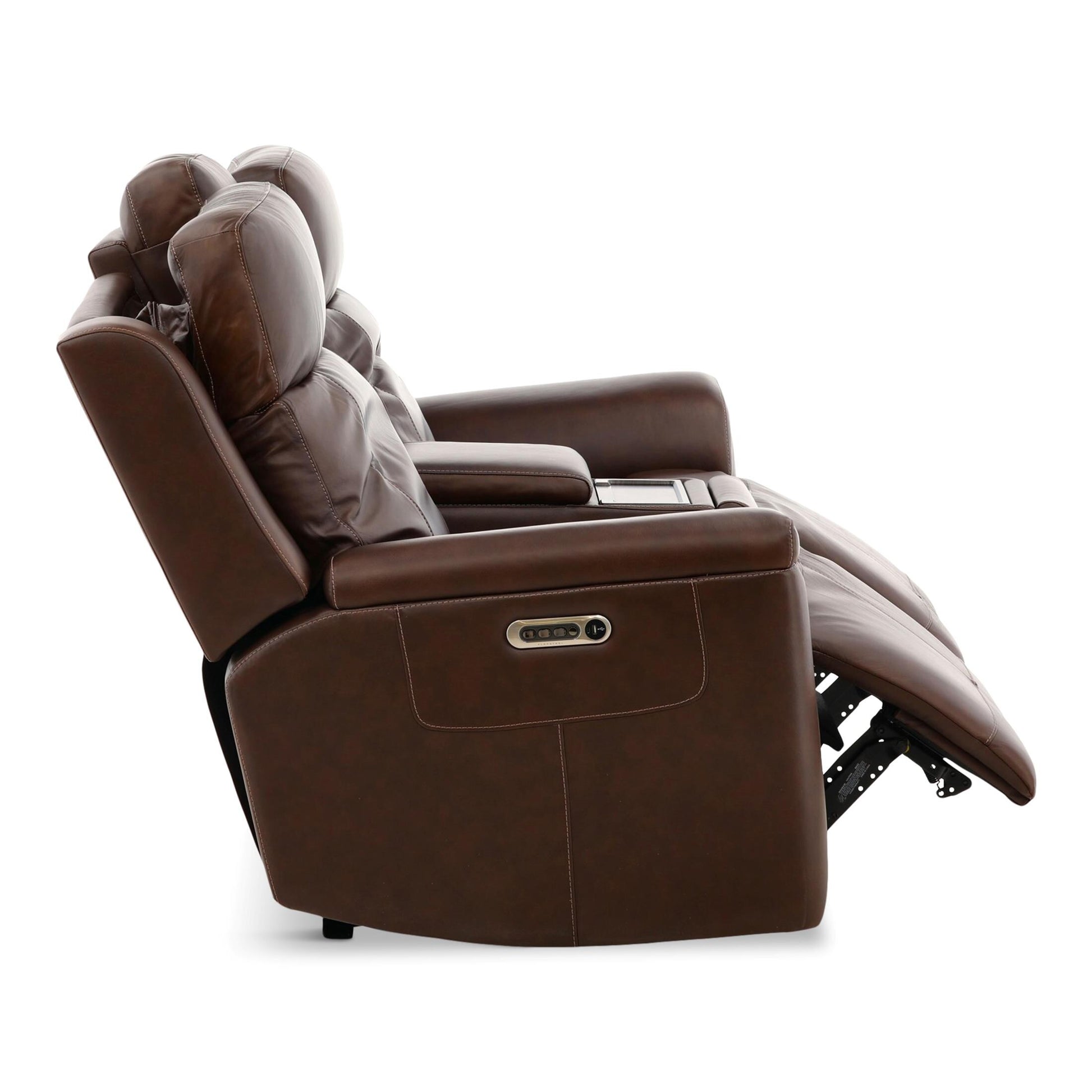 Adrian Leather Power Reclining Console Loveseat