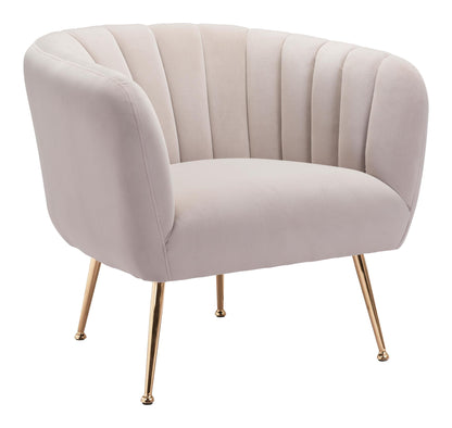 Deco Accent Chair Beige & Gold