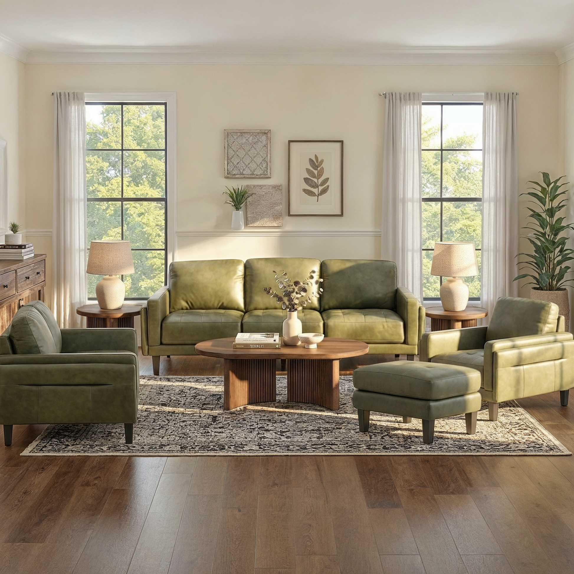 Gianna Leather Ottoman