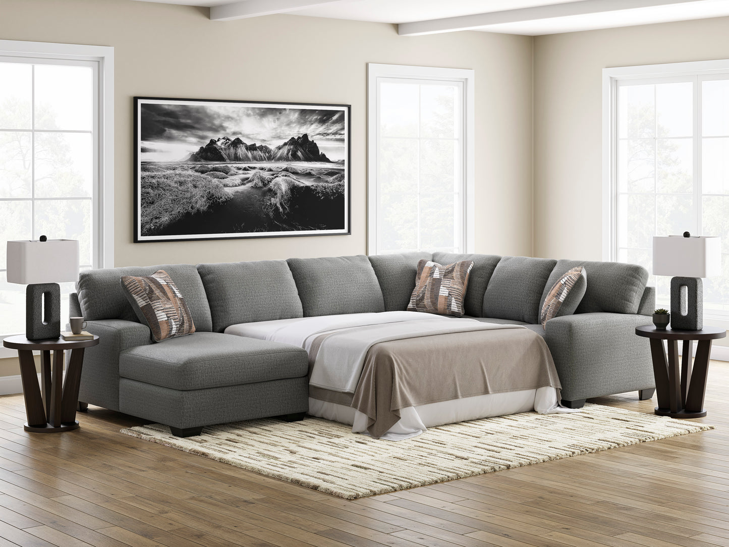 Newellen 3-Piece Left-Facing Sleeper Sectional with Chaise