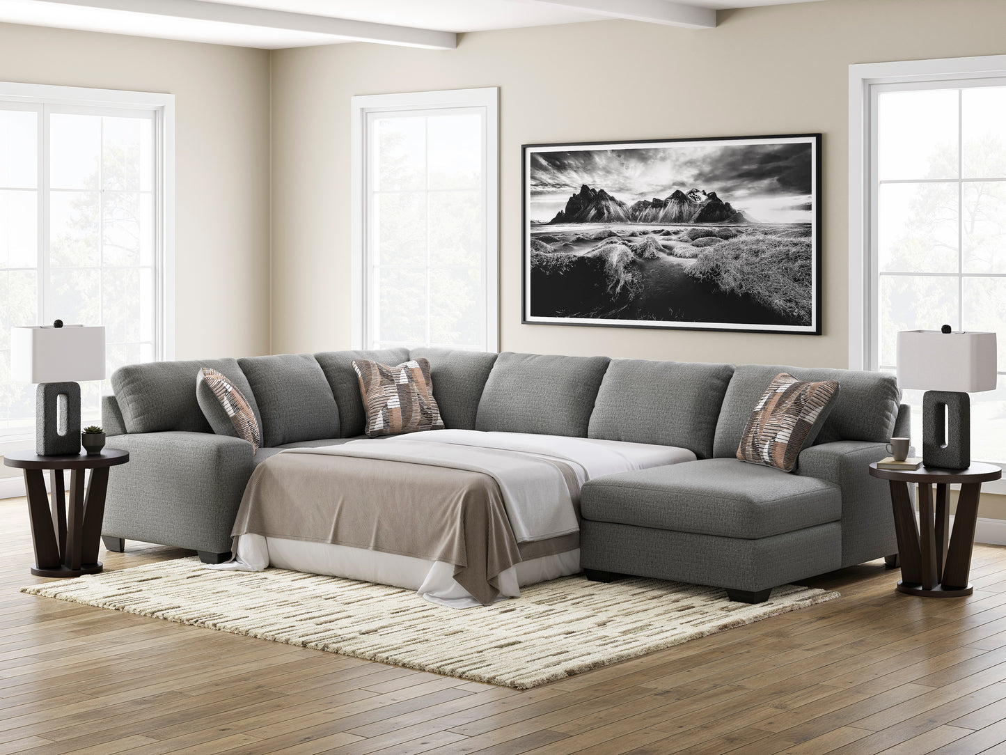 Newellen 3-Piece Right-Facing Sleeper Sectional with Chaise