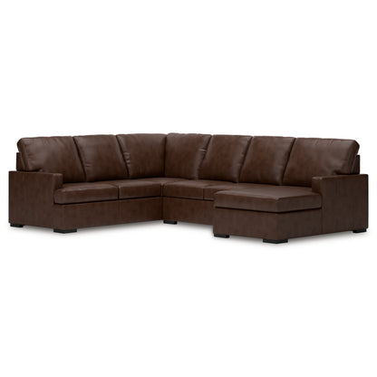 Ashley Modern Day 3-Piece Leather Sectional with Chaise