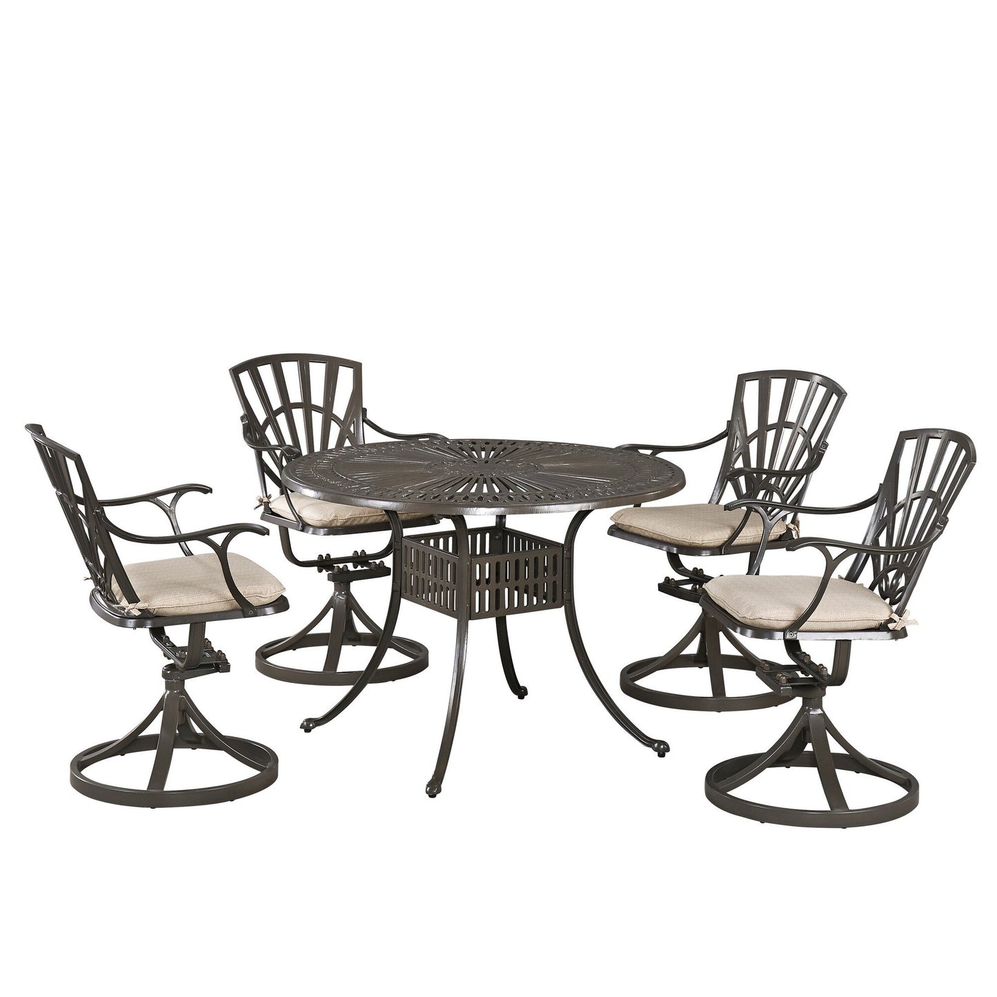 Largo 5 Piece Dining Set with Swivel Chairs