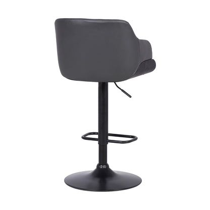 Toby Gray Faux Leather Adjustable Height Swivel Bar Stool